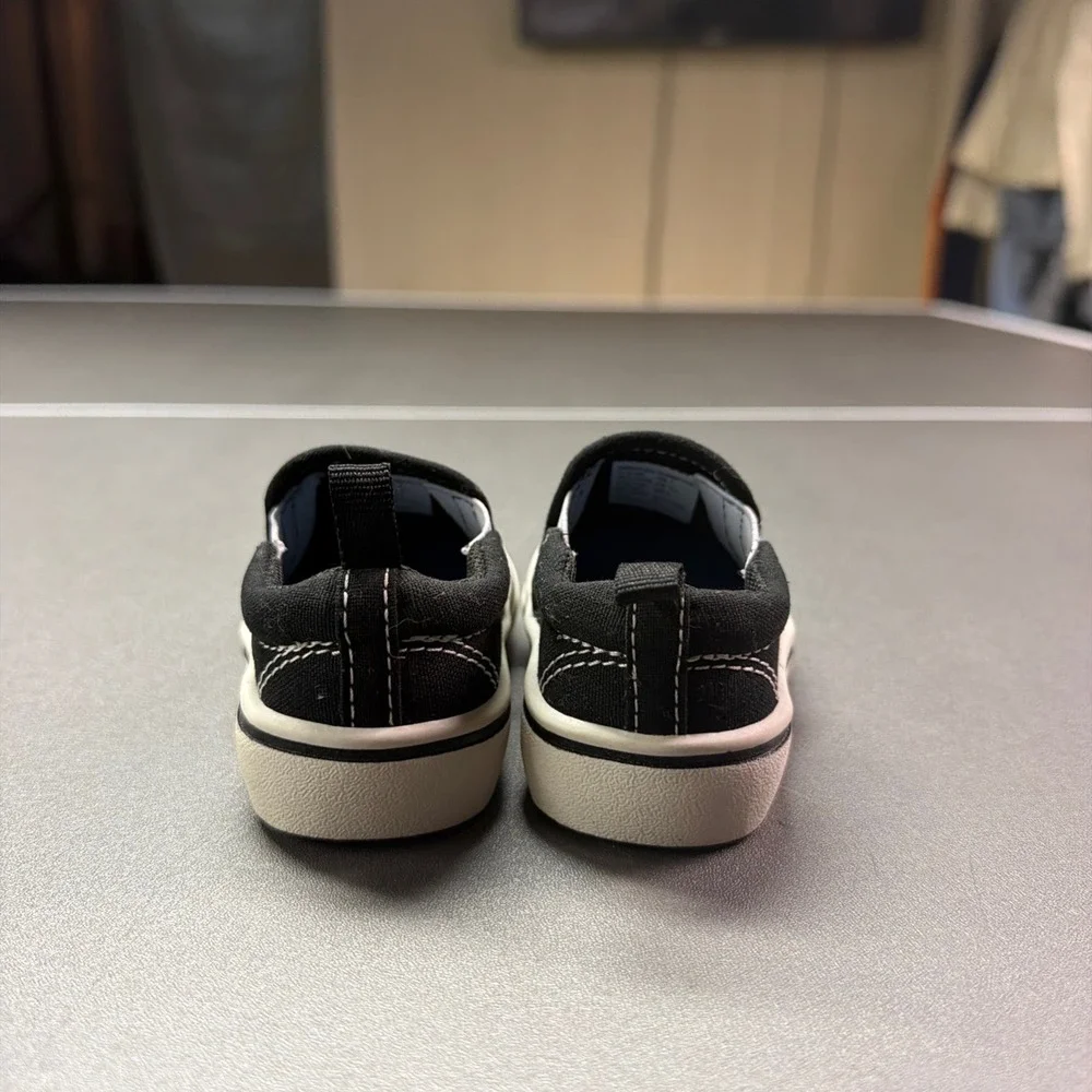 Wonder Nation Baby Boys Black Canvas Slip On Sneakers Memory Foam Size 2